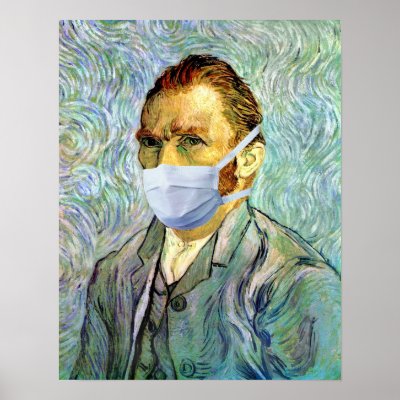 Flu Season Van Gogh With Mask Print by InsideOut_Tees