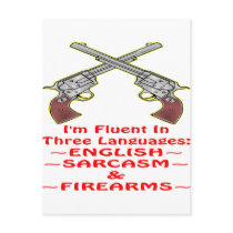 Fluent In 3 Languages English Sarcasm Firearms Postcards
