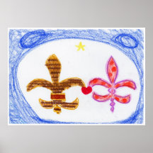 fluer de lis en affiche d'amour