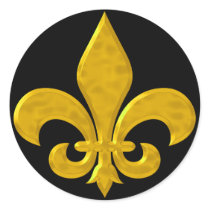 Fluer De Lis Hammered Gold Stickers