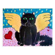 Fluffy Angel Cat Postcard