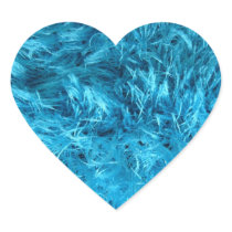 Fluffy Blue Fur Heart Heart Sticker