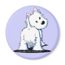 Fluffy Butt Westie Fridge Magnet