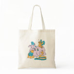 fluffy dog and friends cartoon art bags