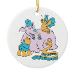 fluffy dog and friends cartoon art ornaments