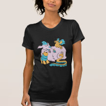 fluffy dog and friends cartoon art shirts