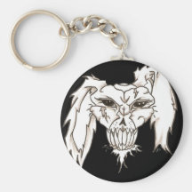 Fluffy Lil Bunny on Black Keychain