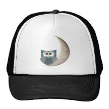 Fluffy Owl on the Moon Mesh Hat