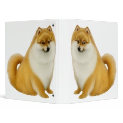 Fluffy Pomeranian Dog Avery Binder by twopurringcats