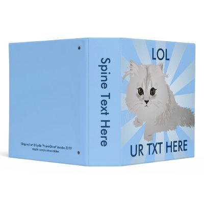 Fluffy White Kitten Binder by Customizables