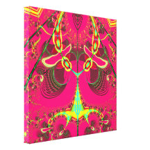 Fluorescent Alien Lady Bug Fractal Gallery Wrapped Canvas