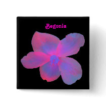Fluorescent Begonia Customizable Button