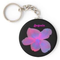 Fluorescent Begonia Customizable Keychain
