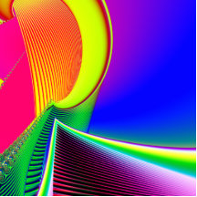 Fluorescent Boat and Giant Wave Fractal Acrylic Cut Out