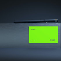 fluorescent green business card