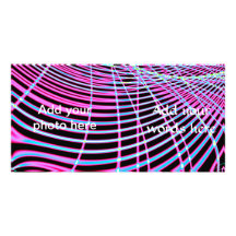 Fluorescent Neon Web Fractal Personalized Photo Card
