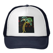 Fluorescent palm tree at Seafair, Dania, Florida, Trucker Hats