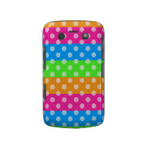 Fluorescent Rainbow with Polka Dots Blackberry Bold Cover