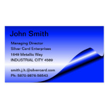 Fluoro Blue Foil Business Cards