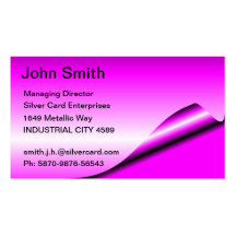 Fluoro Pink Foil Business Cards
