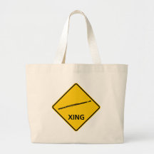 Flute Crossing Highway Sign Canvas Bags