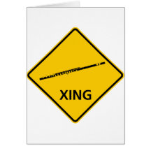 Flute Crossing Highway Sign Cards
