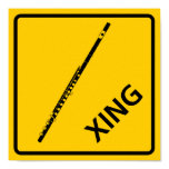 Flute Crossing Highway Sign posters