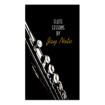 Flute Lessons Instrument Music Instructor Business Card Template