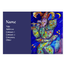 FLUTIST IN BLUE / Venetian Carnival Night Business Cards