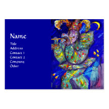 FLUTIST IN BLUE / Venetian Carnival Night Business Cards