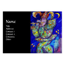 FLUTIST IN BLUE / Venetian Carnival Night Business Card Template