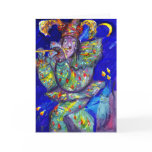FLUTIST IN BLUE / Venetian Carnival Night Greeting Card