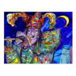 FLUTIST IN BLUE / Venetian Carnival Night Post Cards