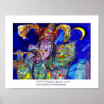 FLUTIST IN BLUE / Venetian Carnival Night Posters