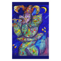 FLUTIST IN BLUE / Venetian Carnival Night Personalized Stationery