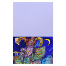 FLUTIST IN BLUE / Venetian Carnival Night Custom Stationery