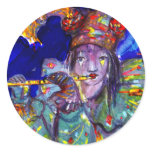 FLUTIST IN BLUE / Venetian Carnival Night Stickers