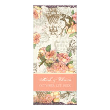 Flutterbyes 'n Roses Elegant Menu Card Invites