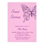 Fluttering Butterflies Sweet Sixteen Invitation