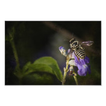 Fly and flower photo print