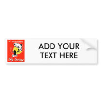 Fly fisherman catching trout with fly reel bumper sticker