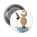 Fly fishing brown skin pinback button