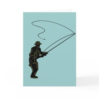Fly Fishing in Waders Card by mainstay