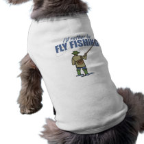 Fly Fishing in Waders Dog T Shirt