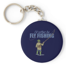 Fly Fishing in Waders Keychain