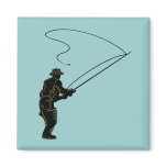 Fly Fishing in Waders Refrigerator Magnets