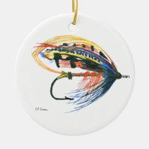 Fly Fishing Lure Art - Salmon Fly Christmas Ornament
