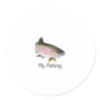 Fly Fishing Rainbow Trout Logo Stickers