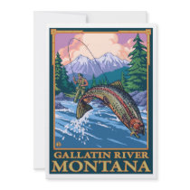 Fly Fishing Scene - Gallatin River, Montana Personalized Invite