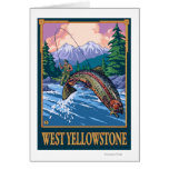 Fly Fishing Scene - West Yellowstone Greeting Cards